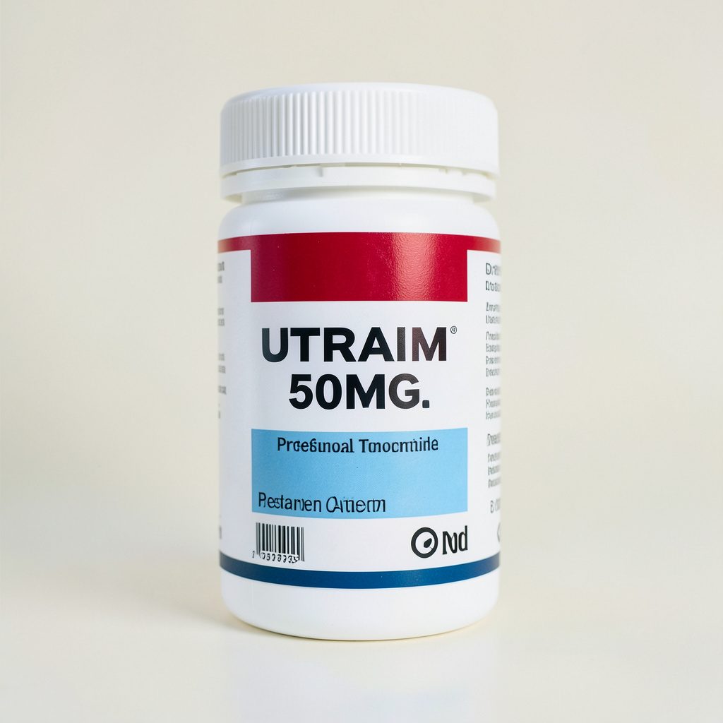 ULTRAM 50MG medication packaging in soft neutral tones