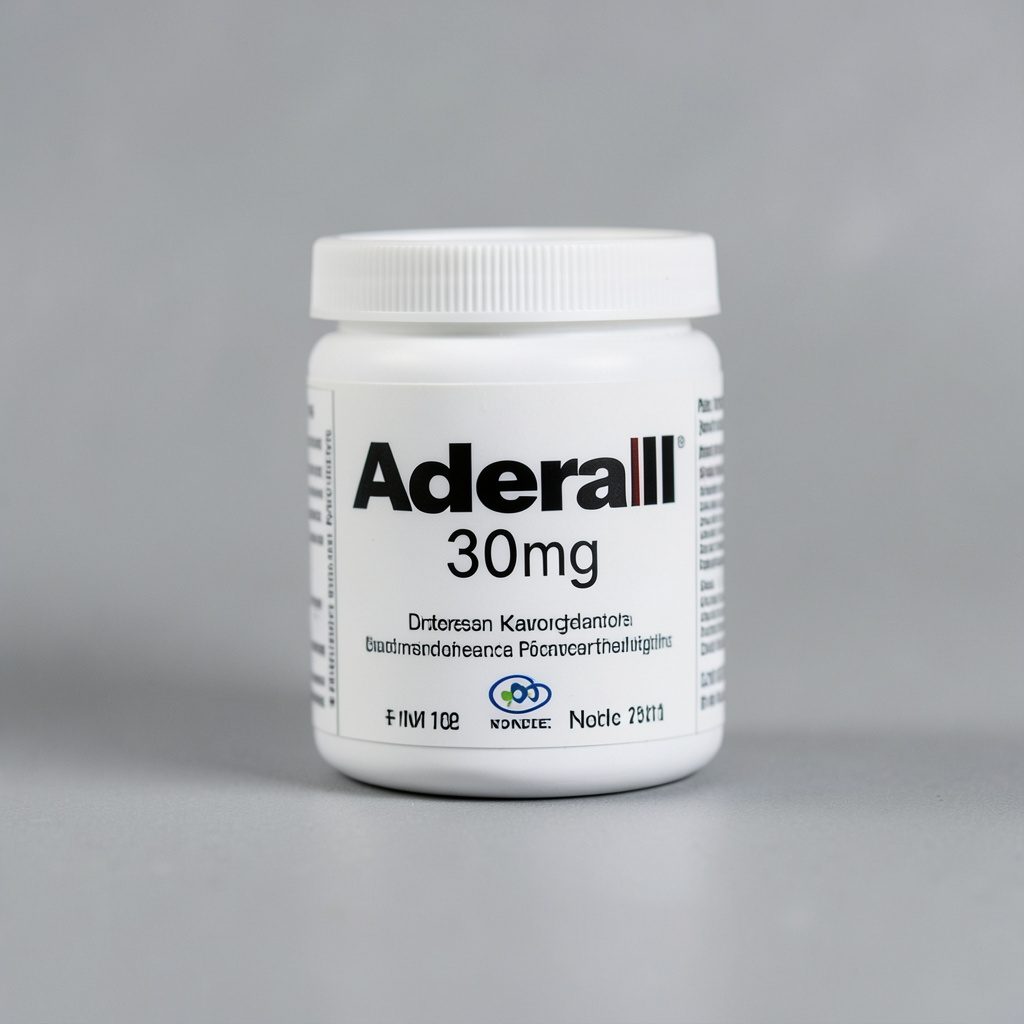 Packaging of Adderall 30mg tablets