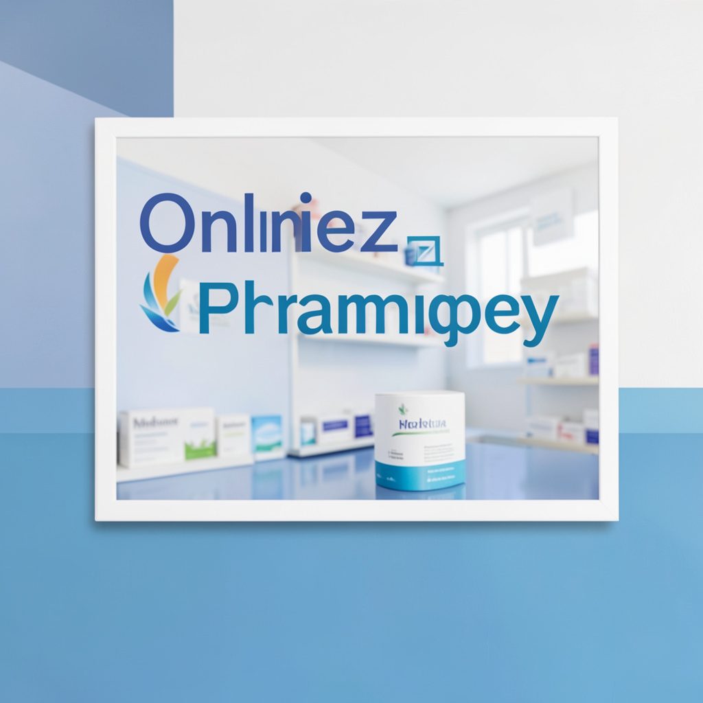 A clean, well-organized pharmacy workspace with neatly arranged packages and a soft, professional atmosphere in muted whites and lavender tones